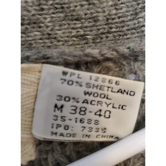 Iron wood Trafing‎ Company Shetland Wool Blend Cardigan Sweater Size Medium - Picture 5 of 5